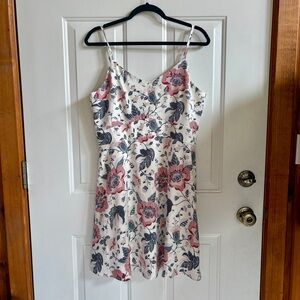 Loft Sz 8 Floral Spaghetti Strap Summer Spring Dress
